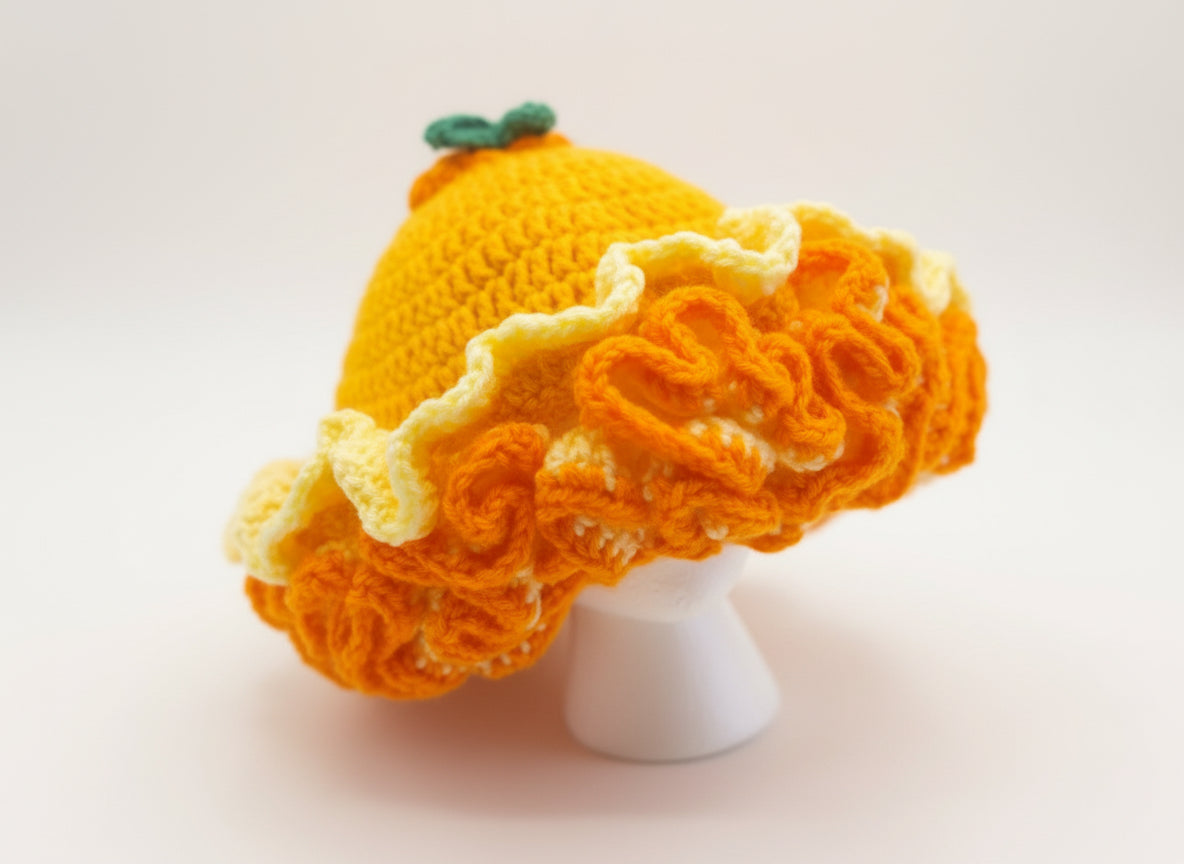Orange Cutie Ruffle Hat